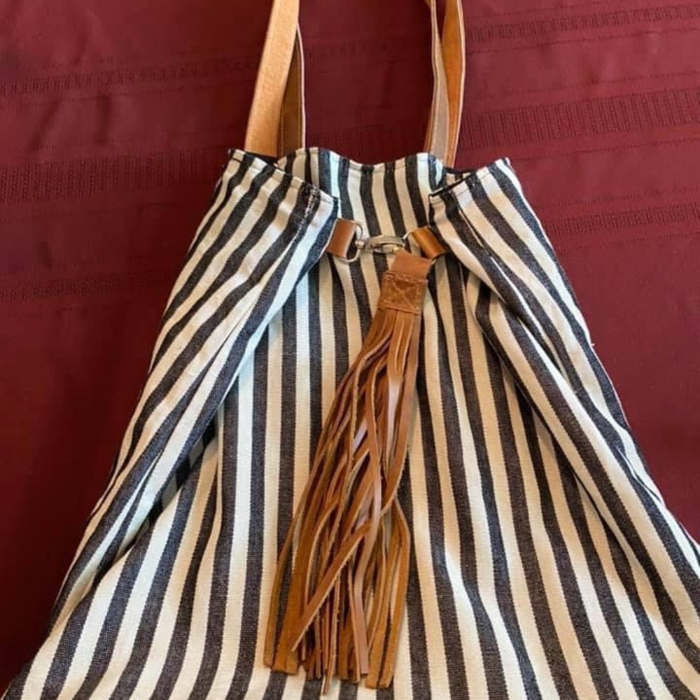 The Root Collective Tote with leather tassel